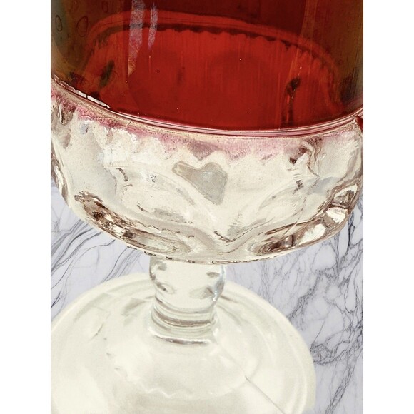 Tiffin Franciscans King Crown Cranberry Flash Water Goblet Crystal Vintage 1950 - Picture 7 of 12